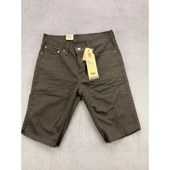 Levi 522 Slim Shorts Mens 30" Black Cutoff NWT - Picture 1 of 11